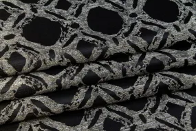 Black and Gray Abstract Metallic Brocade