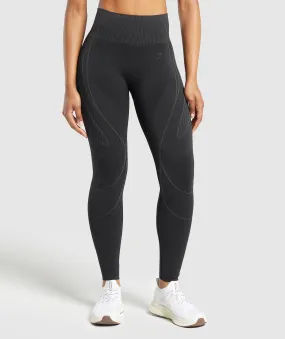 Gymshark Contour Heart Seamless Leggings - Black/Asphalt Grey