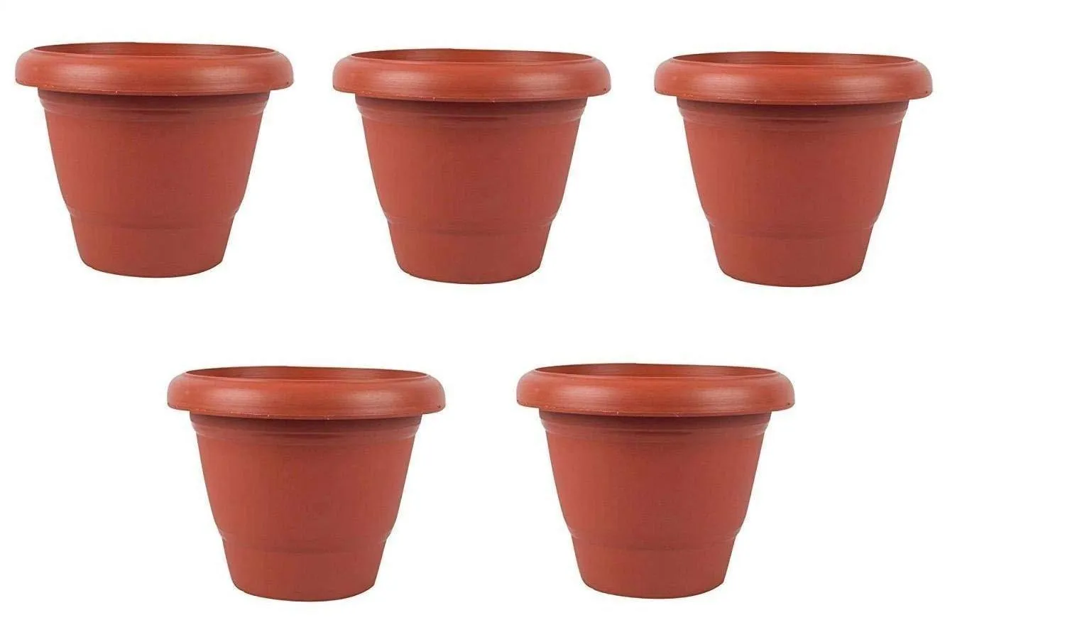 0822 Garden Heavy Plastic Planter Pot/Gamla  (Brown, Pack of 1)