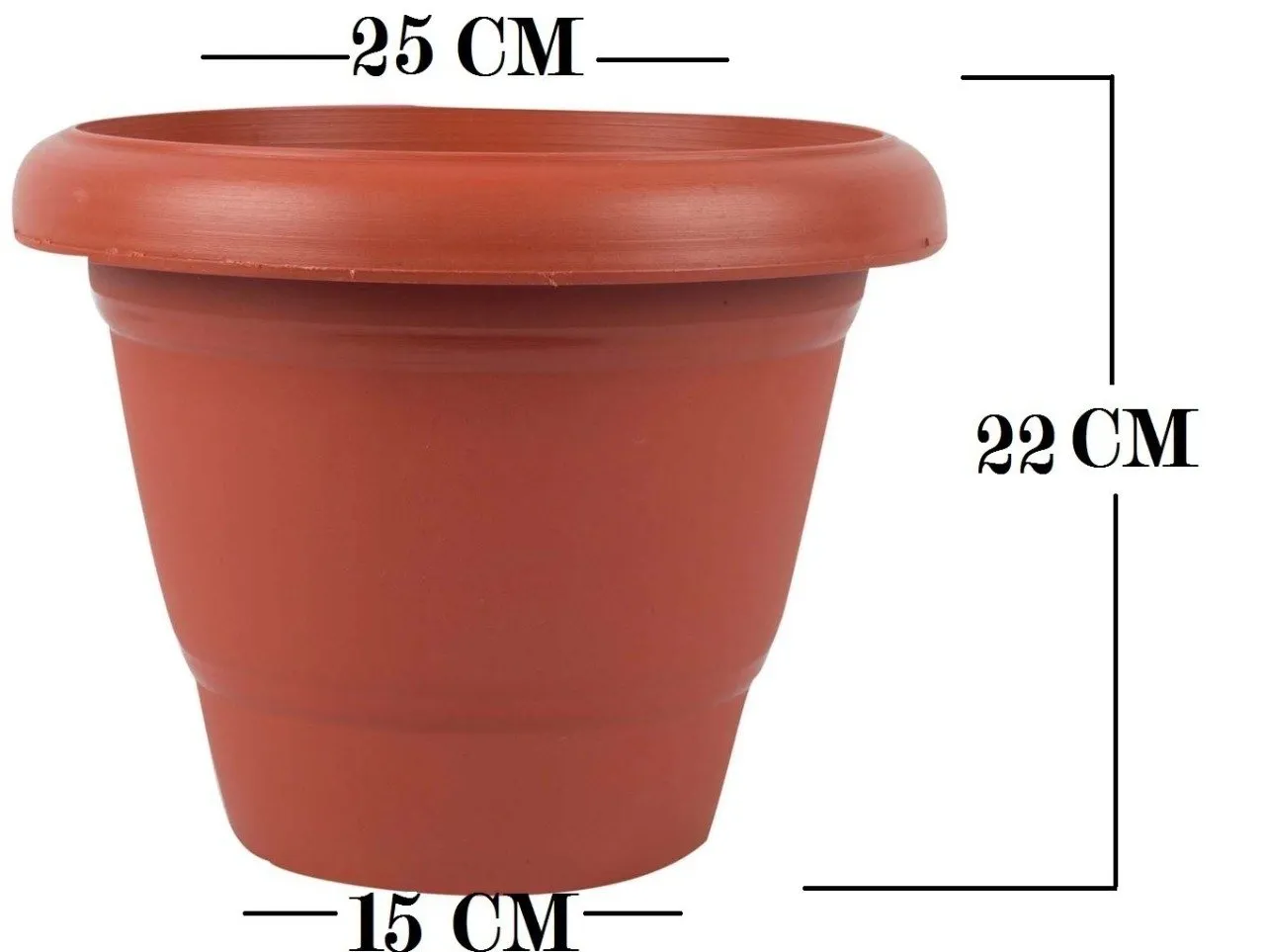 0822 Garden Heavy Plastic Planter Pot/Gamla  (Brown, Pack of 1)