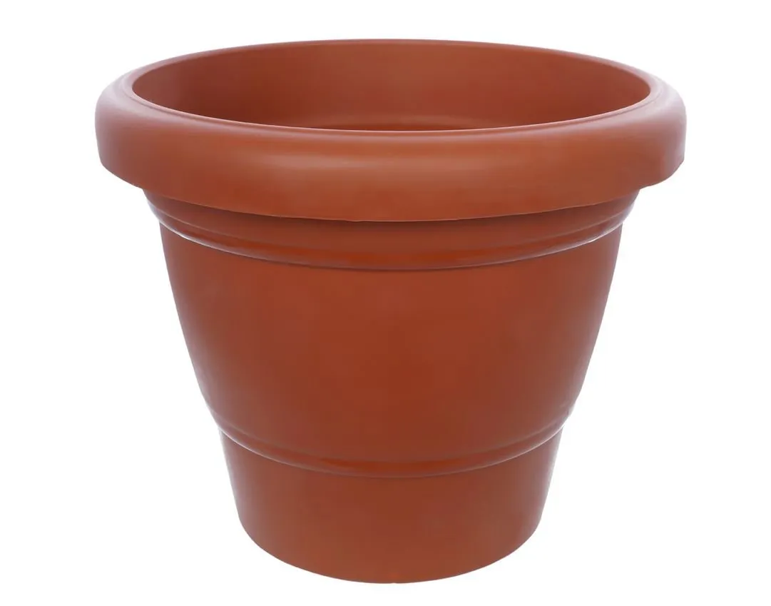 0838 Garden Heavy Plastic Planter Pot/Gamla 8 inch (Brown, Pack of 1,Medium )