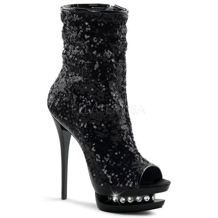 6" Sequined Open Toe Ankle Boot (BLONDIE-R-1008)