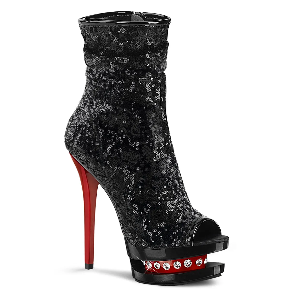 6" Sequined Open Toe Ankle Boot (BLONDIE-R-1008)