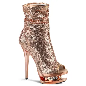 6" Sequined Open Toe Ankle Boot (BLONDIE-R-1008)