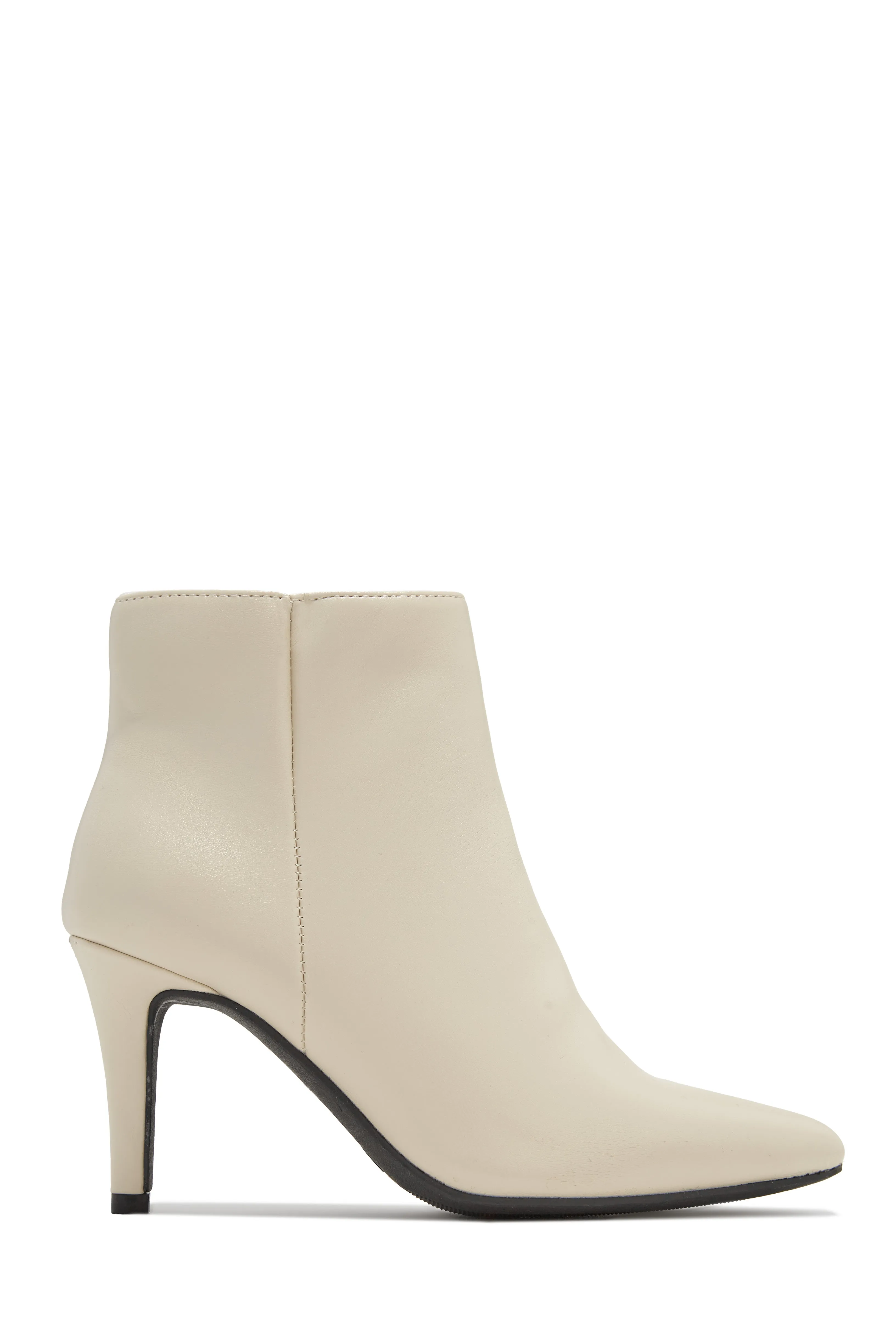 Alanah Mid Heel Ankle Boots - Bone