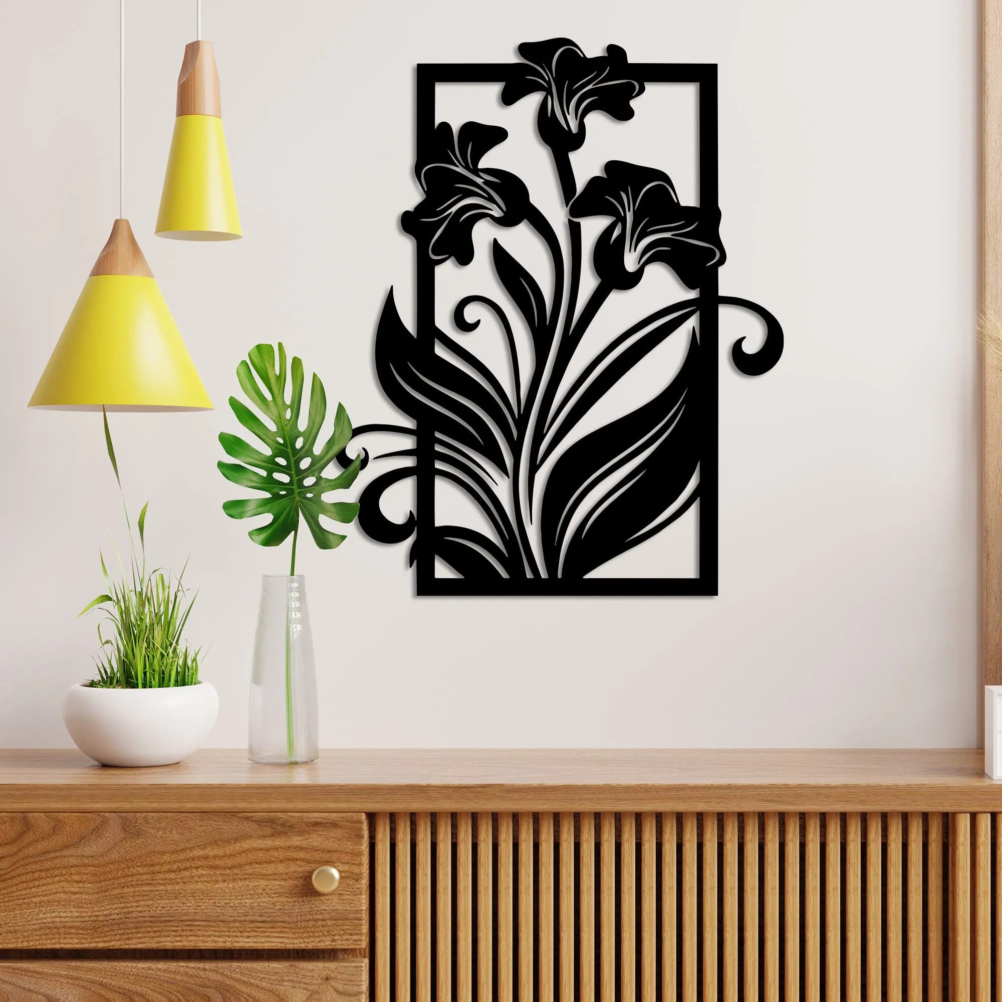 Amaryllis Flower Metal Wall Art