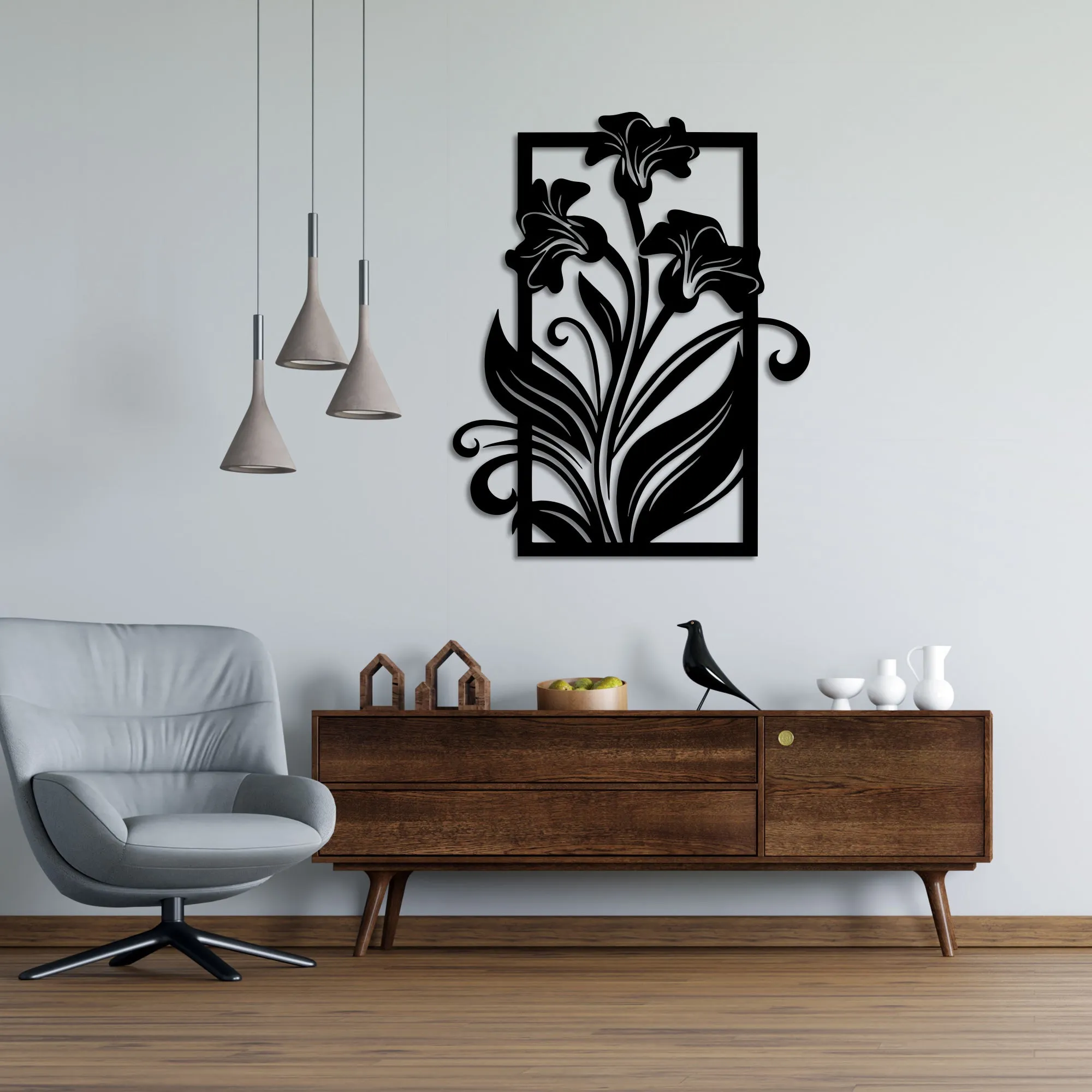 Amaryllis Flower Metal Wall Art