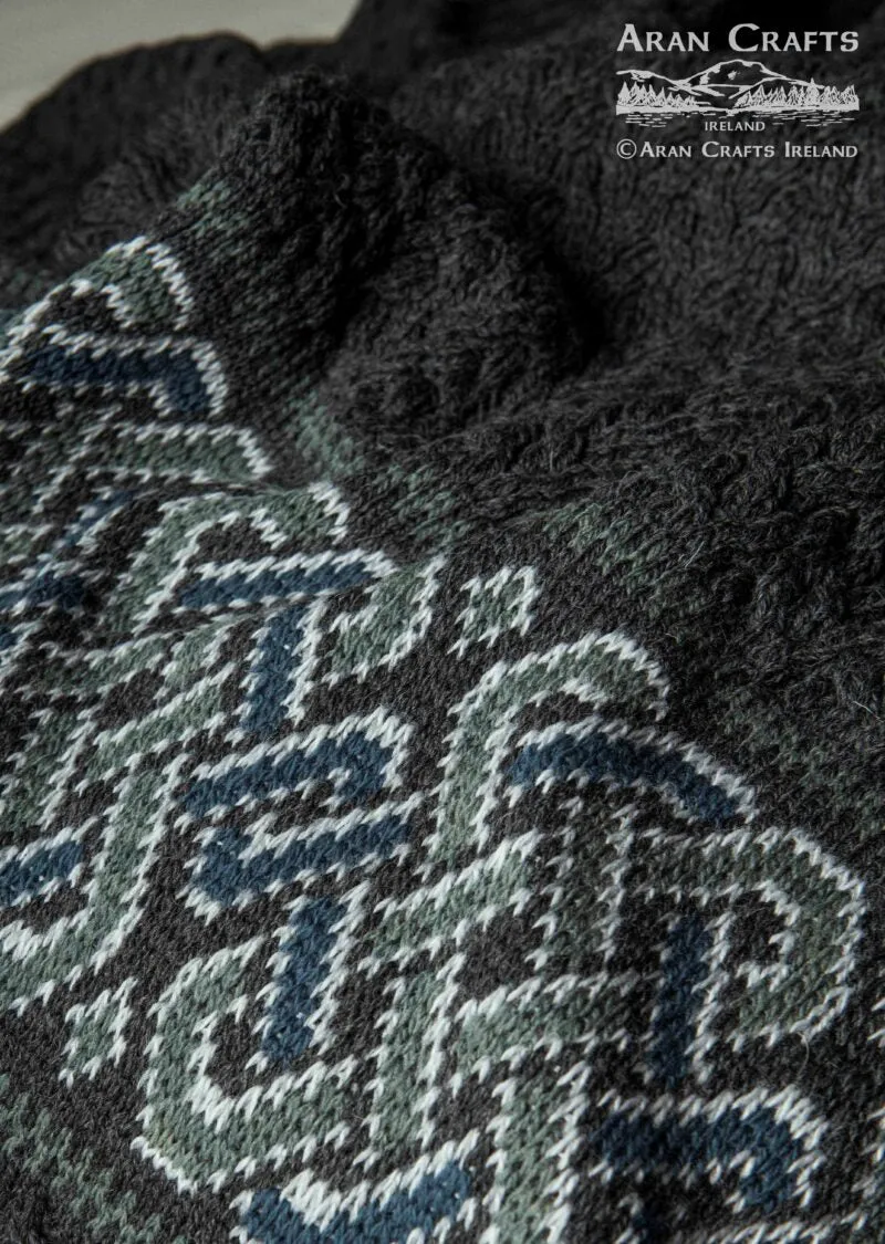 Aran Celtic Throw | Charcoal