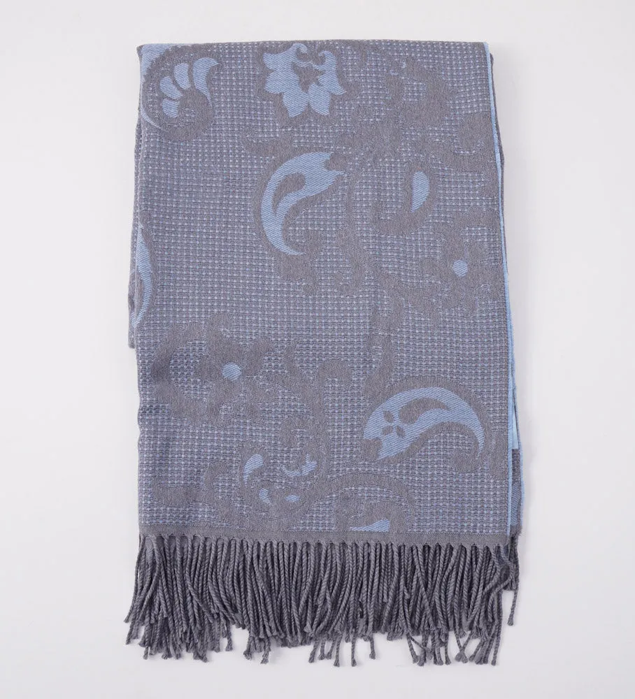 Battisti Paisley Jacquard Wool Throw Blanket