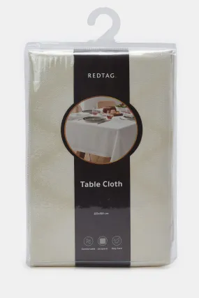 Beige Rectangle Jacquard Tablecloth