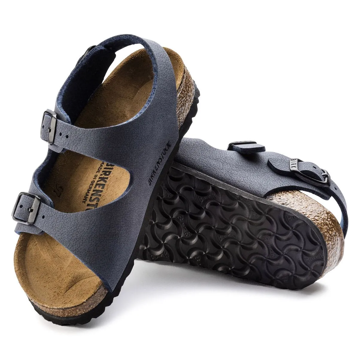 Birkenstock Kids Roma BirkiBuc Navy Sandals