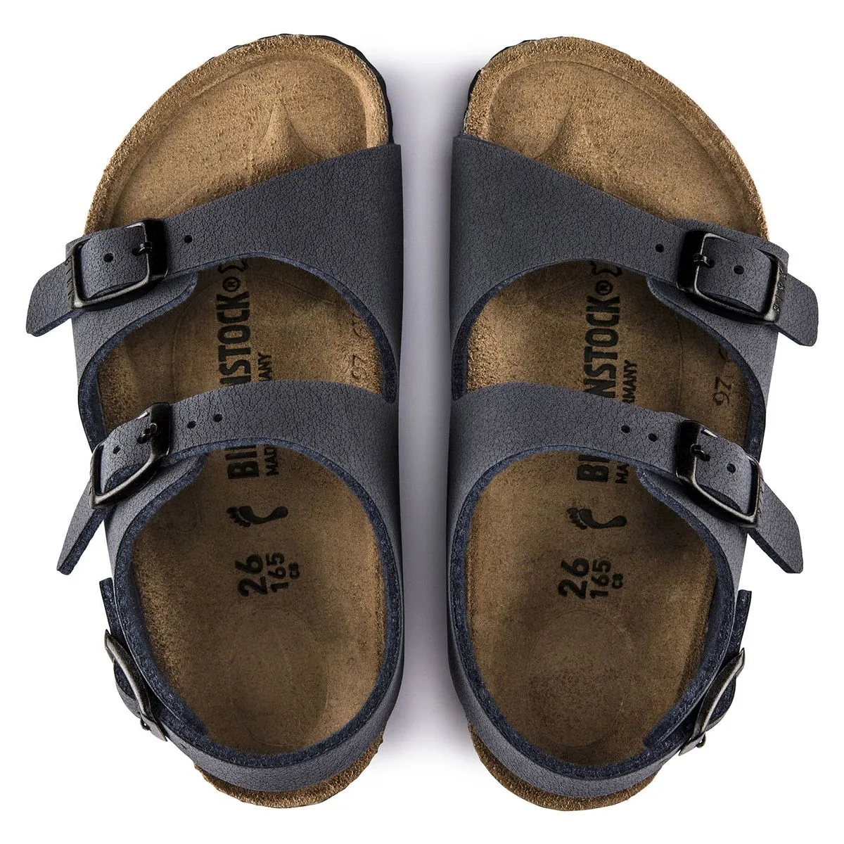 Birkenstock Kids Roma BirkiBuc Navy Sandals