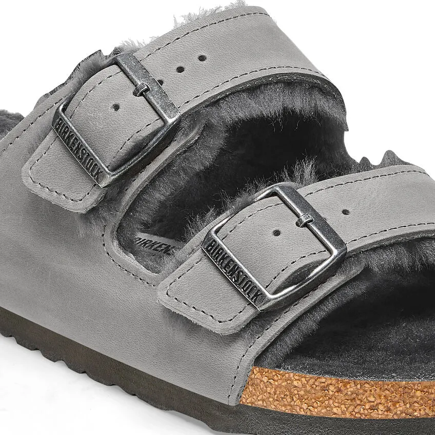 Birkenstock Women's Arizona Shearling - Iron Leather/Iron Shearling