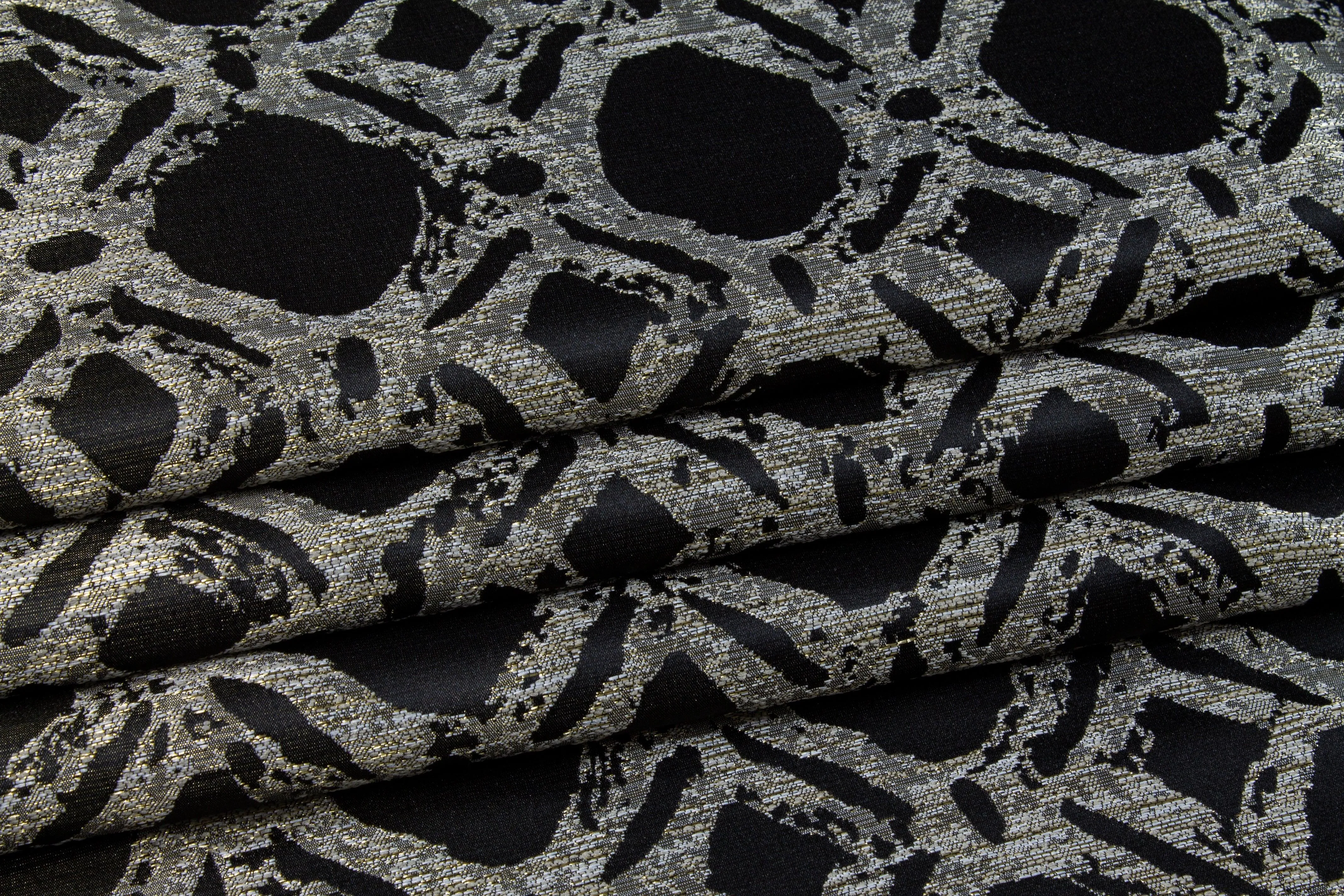 Black and Gray Abstract Metallic Brocade