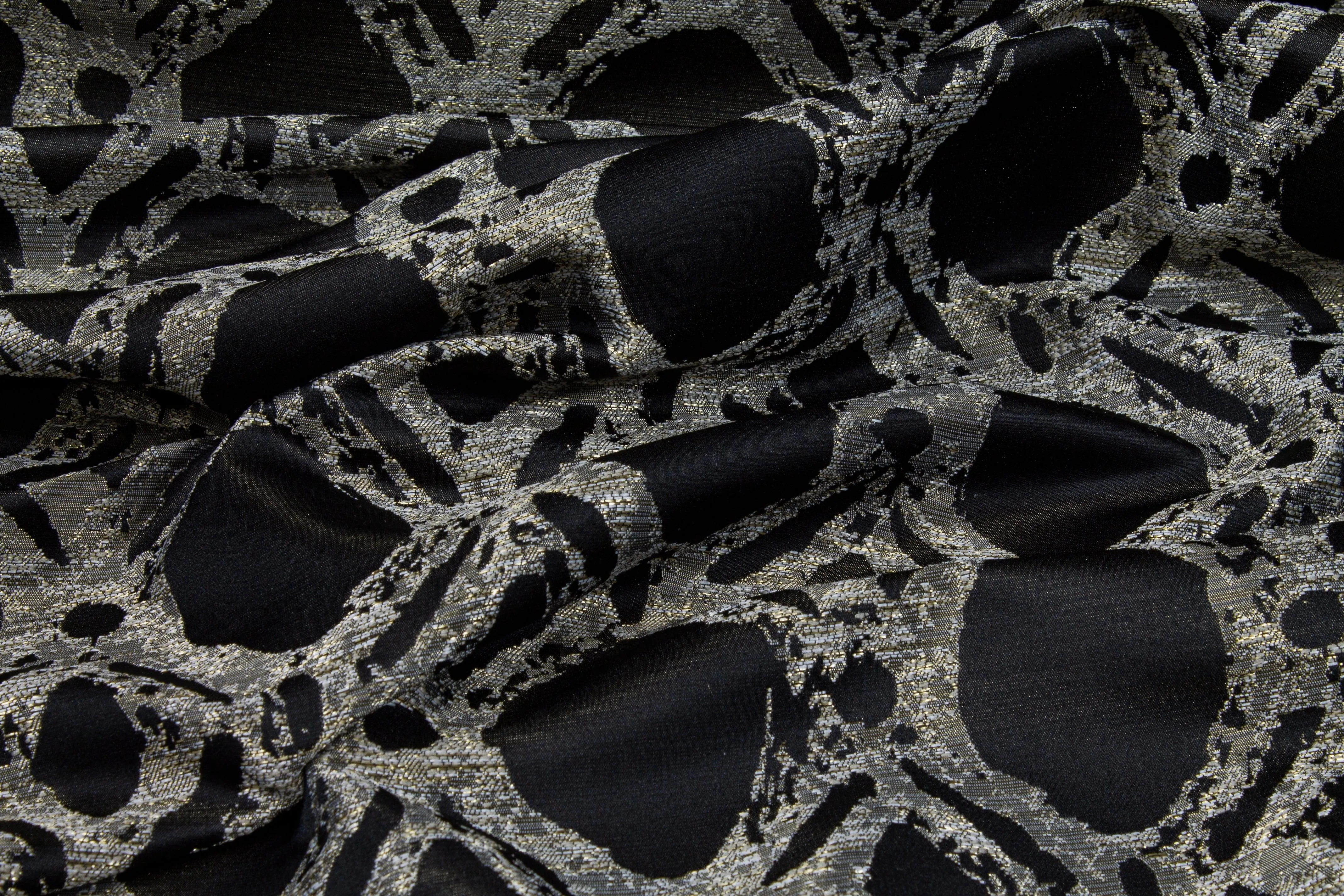 Black and Gray Abstract Metallic Brocade