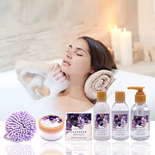 Body and Earth Lavender Scented Bath Spa Gift Set 11 Pieces