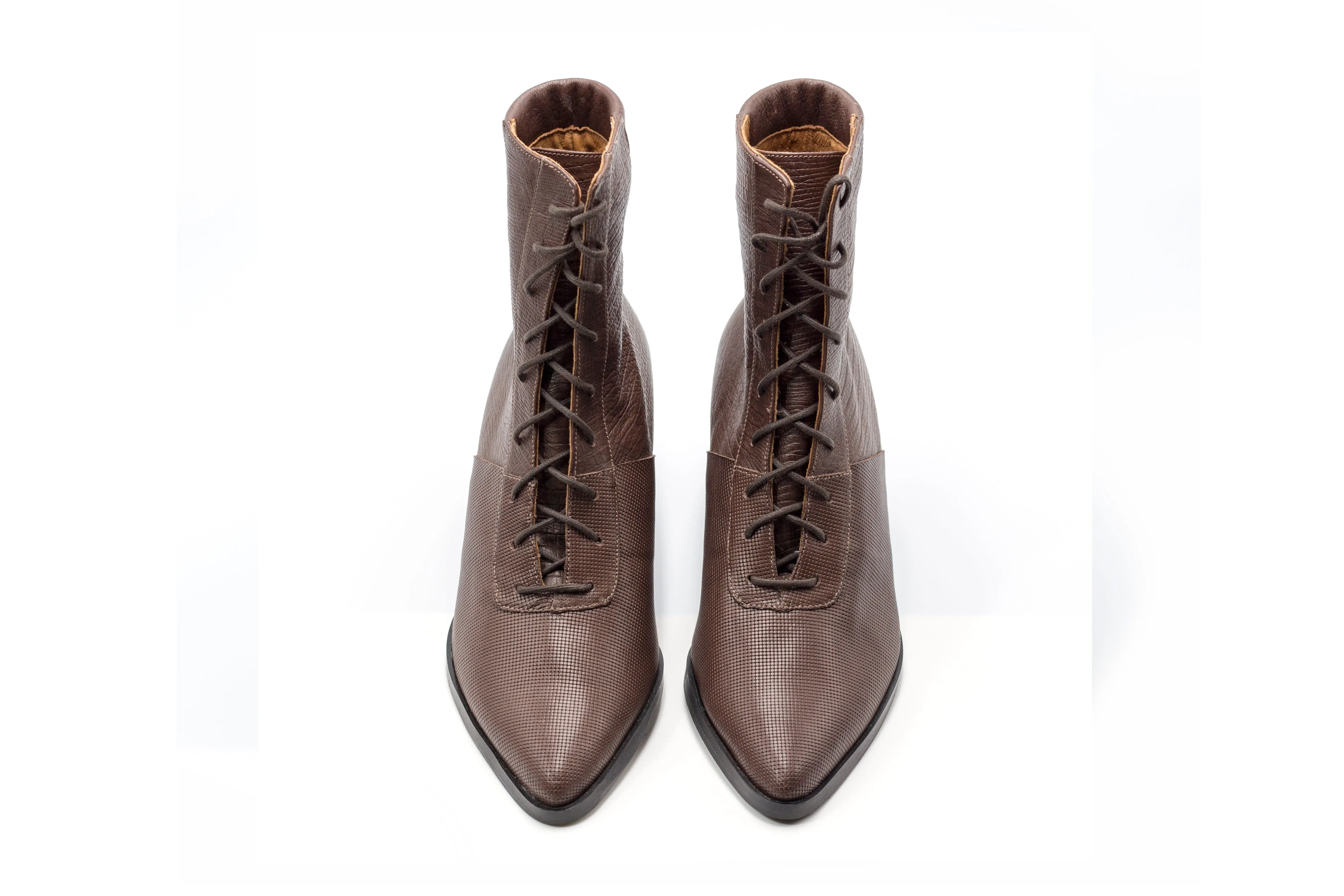 Brown Leather Boots- Koniak