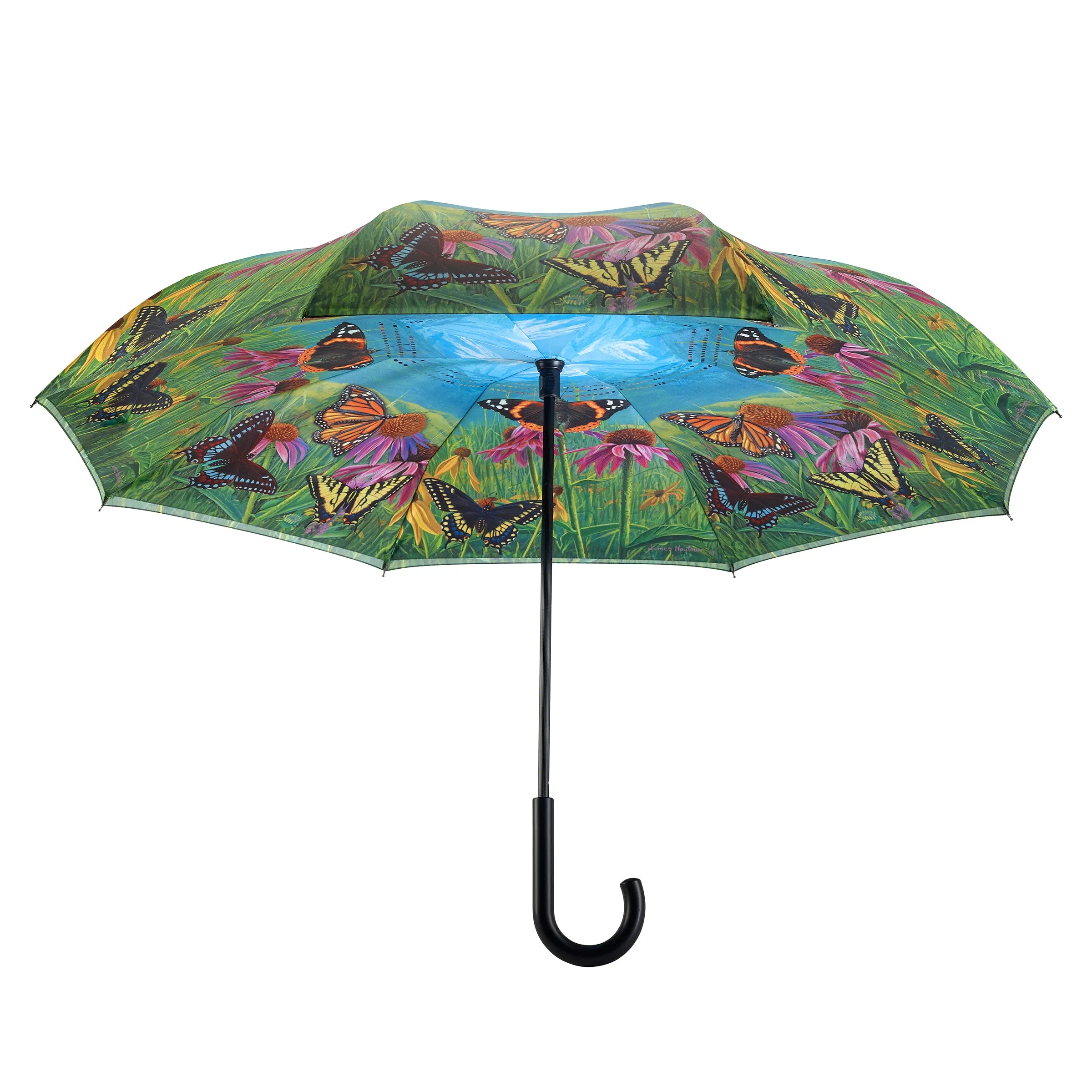 Butterfly Mountain  Stick Umbrella Reverse Close