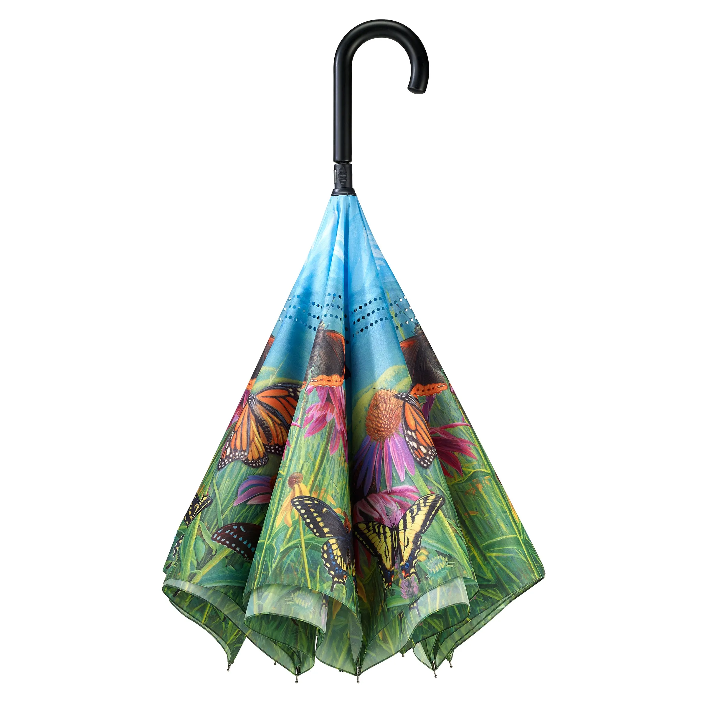 Butterfly Mountain  Stick Umbrella Reverse Close