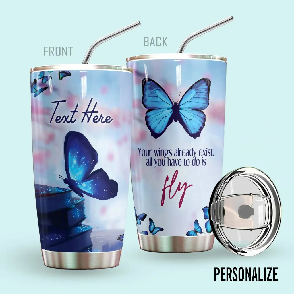 Butterfly Personalized Tumbler Fly