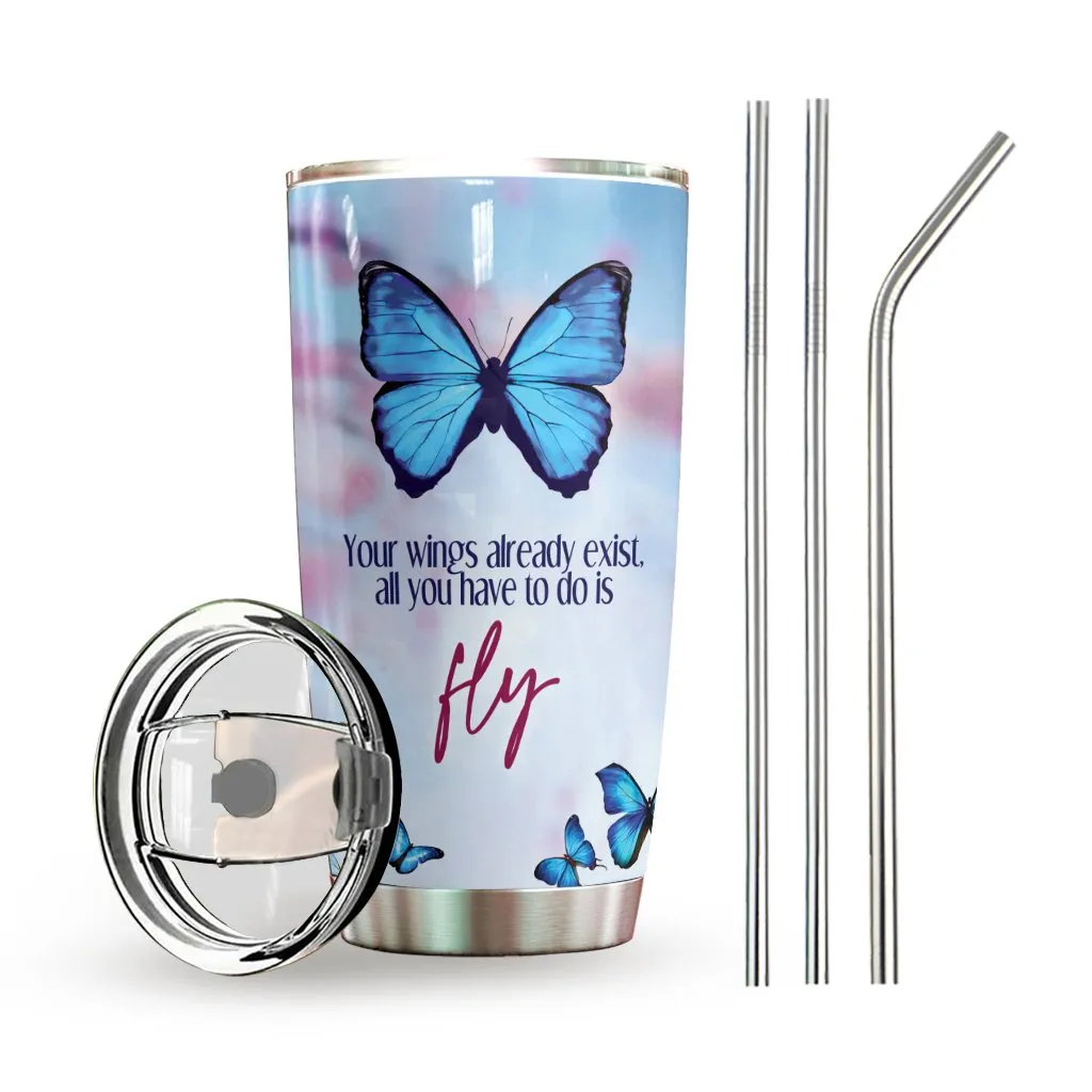 Butterfly Personalized Tumbler Fly