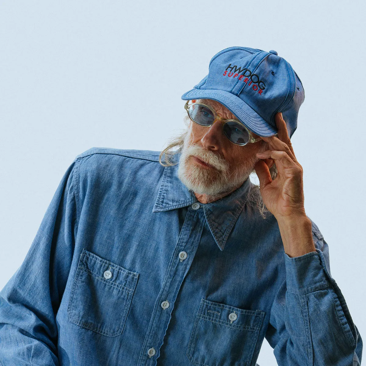 CHAMBRAY INSIDEOUT CAP - Blue