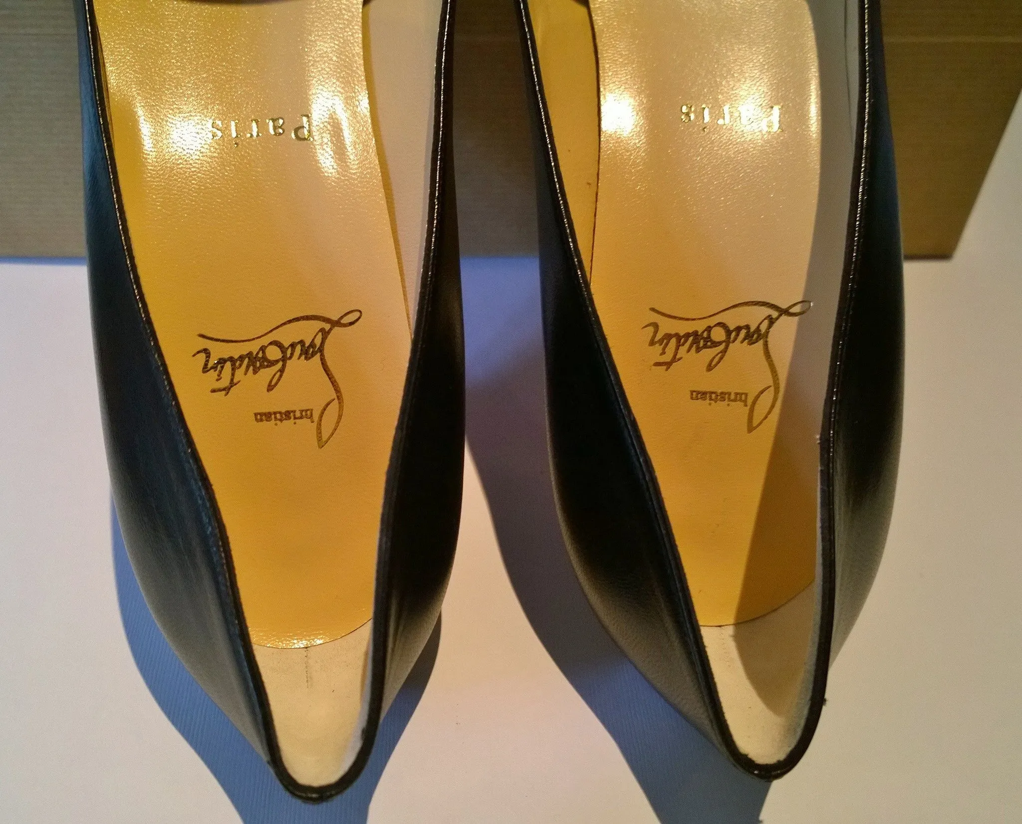 Christian Louboutin Pigalle 100 Black Leather Heels Sale New Shoes