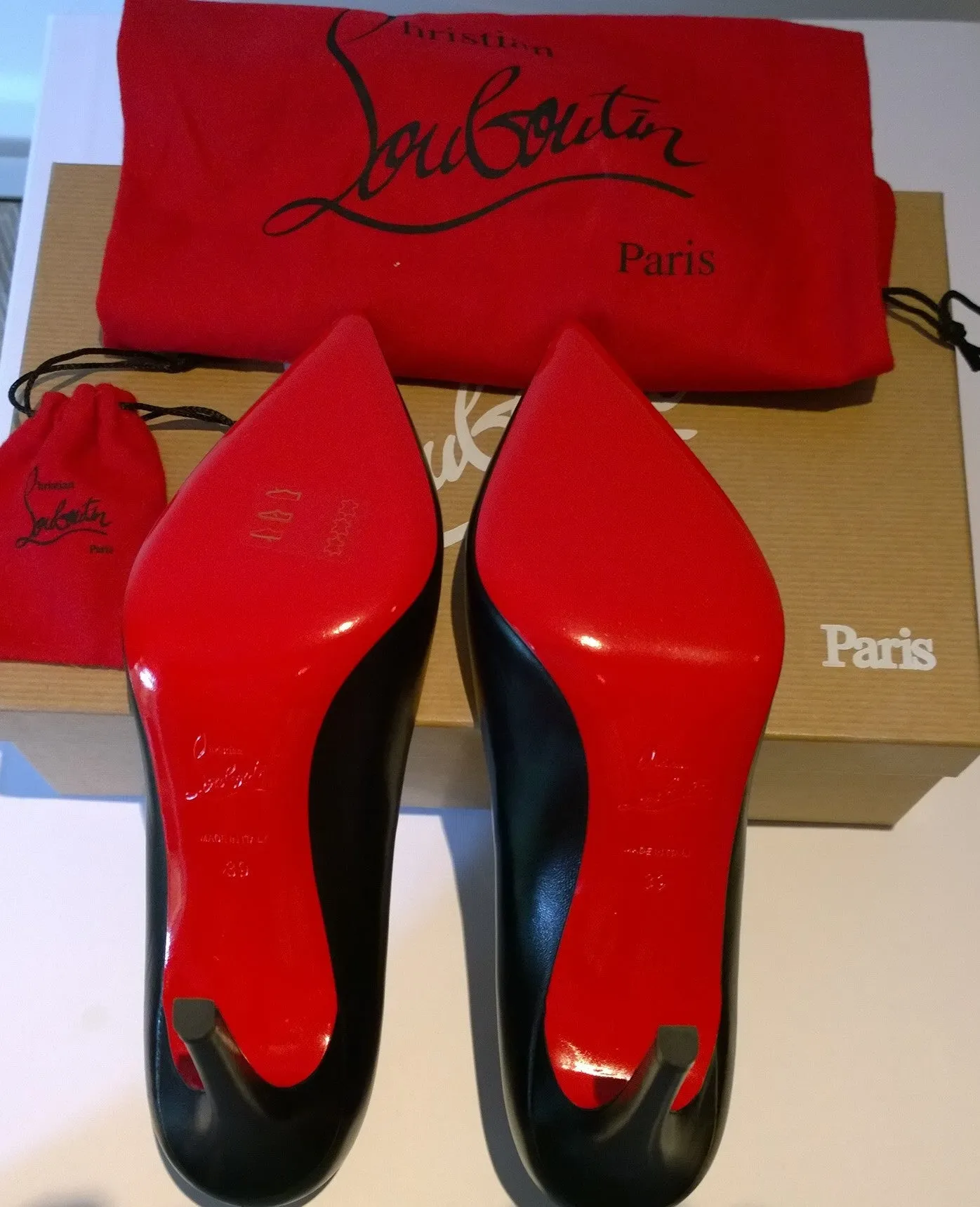 Christian Louboutin Pigalle 100 Black Leather Heels Sale New Shoes