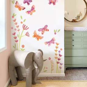 Citrus Blossom Butterfly Garden Wall Decal Set - Small