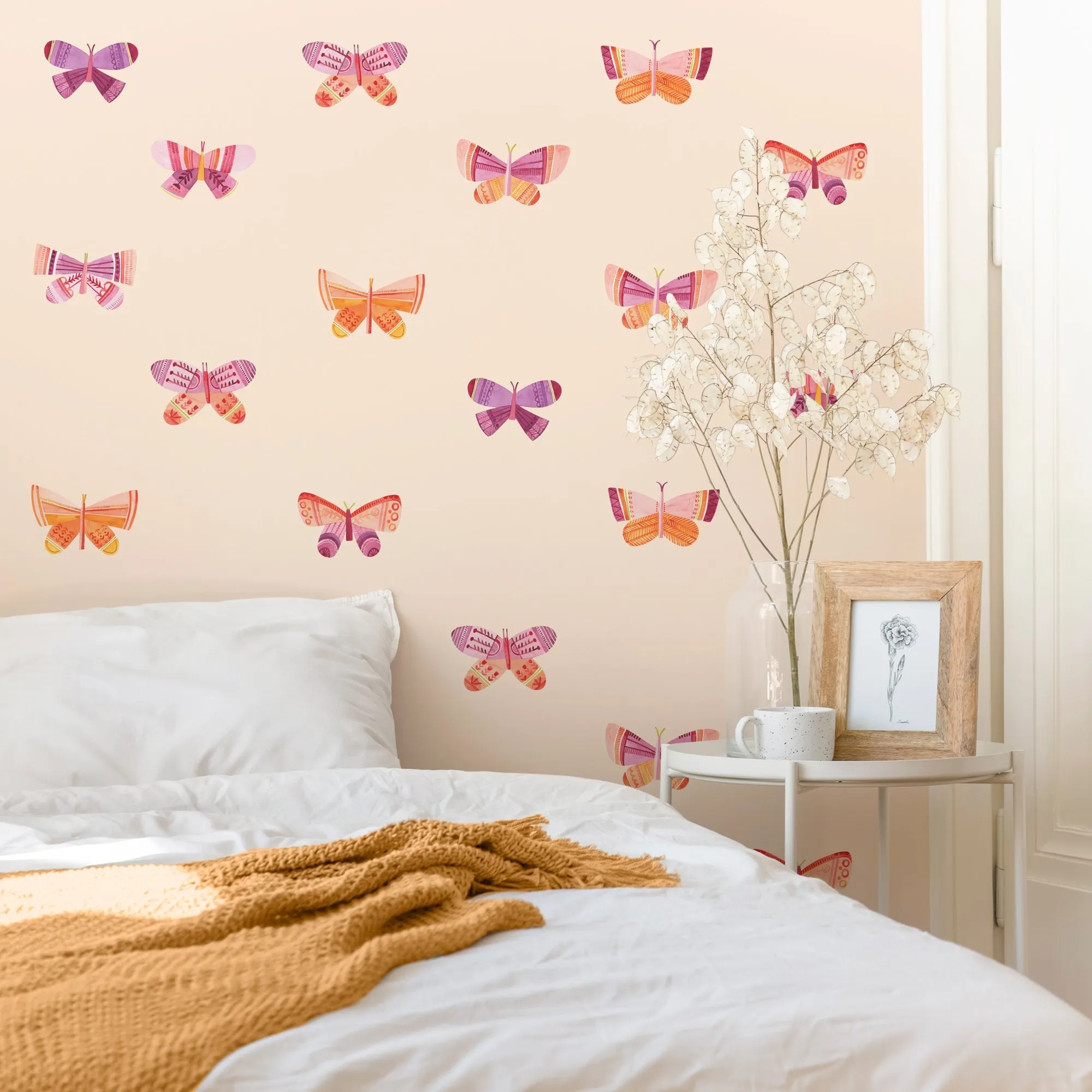 Citrus Blossom Butterfly Toss Wall Decal Set