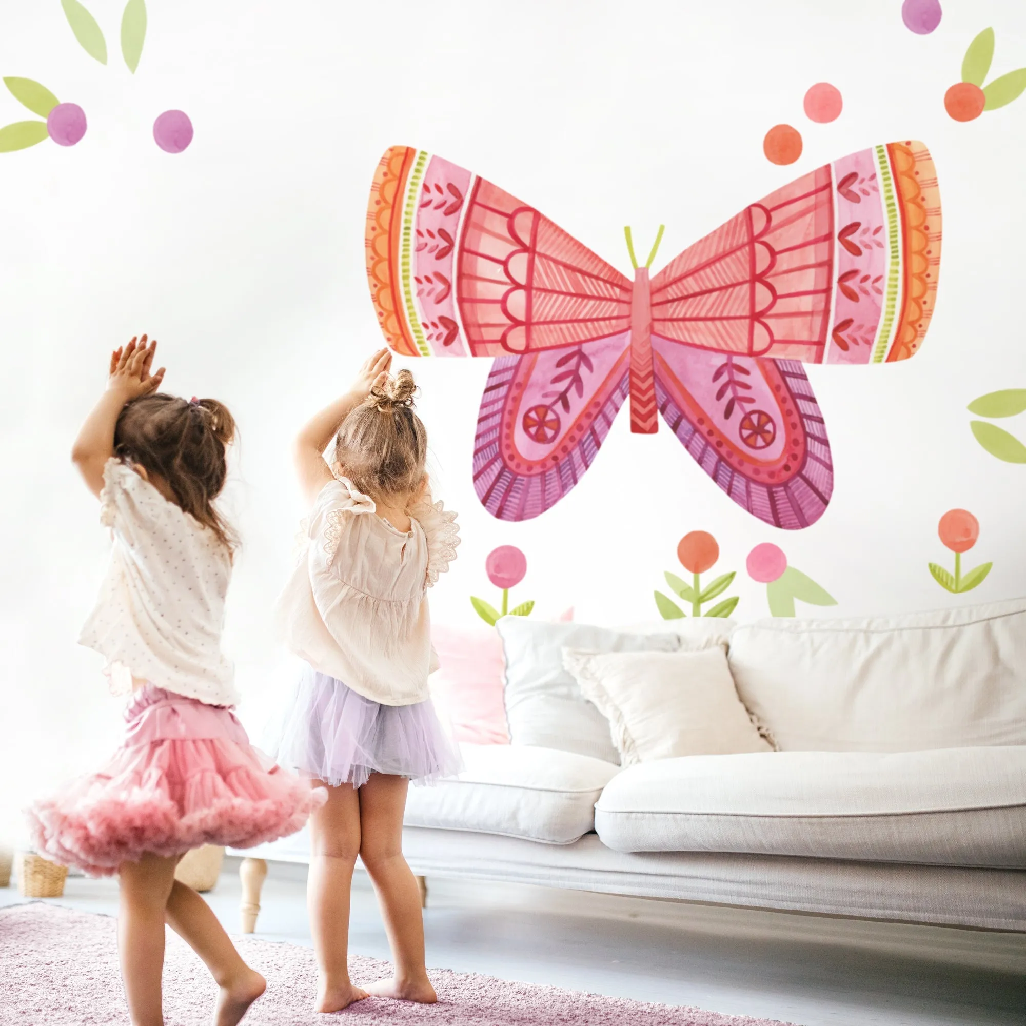 Citrus Blossom Butterfly Wings Wall Decal Set