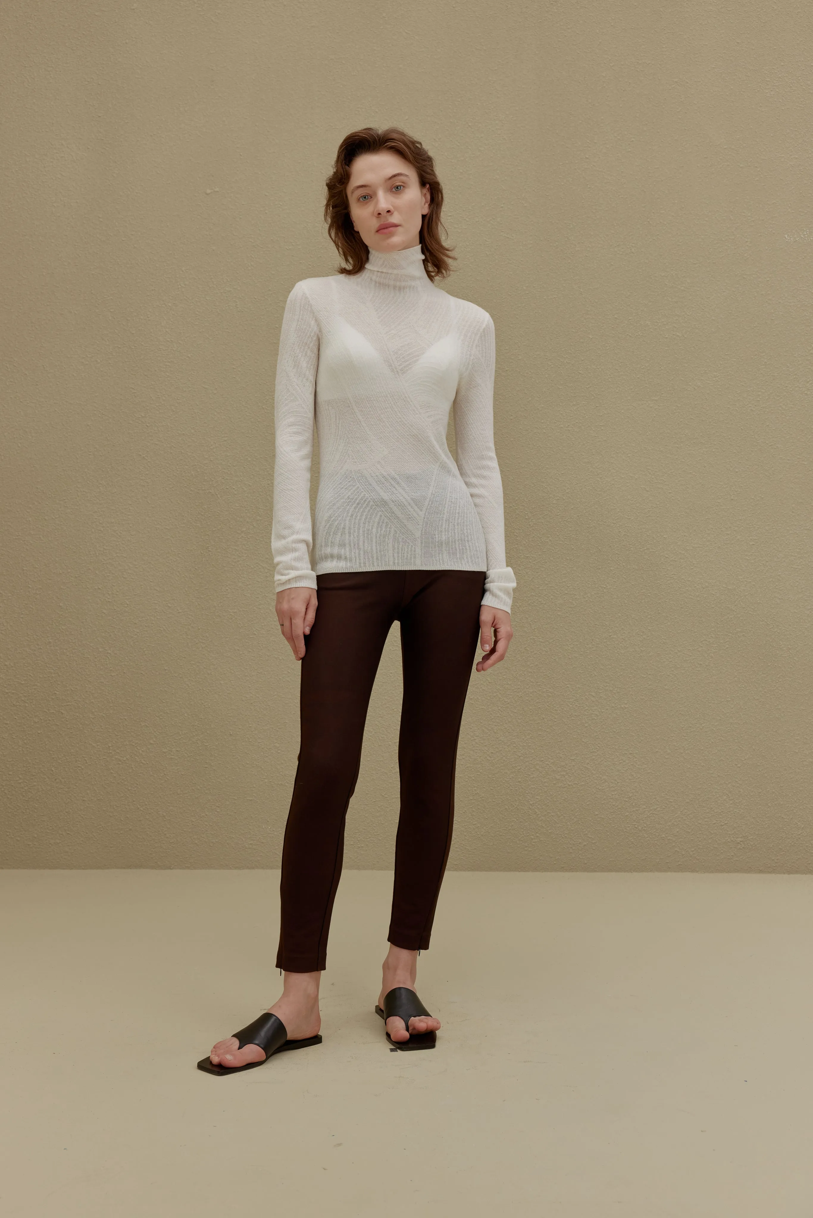 Classic Merino Wool Jacquard Turtleneck Sweater