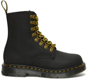 Dr Martens Womens Leather Hi Top 1460 Pascal Black Snowplow Water Proof