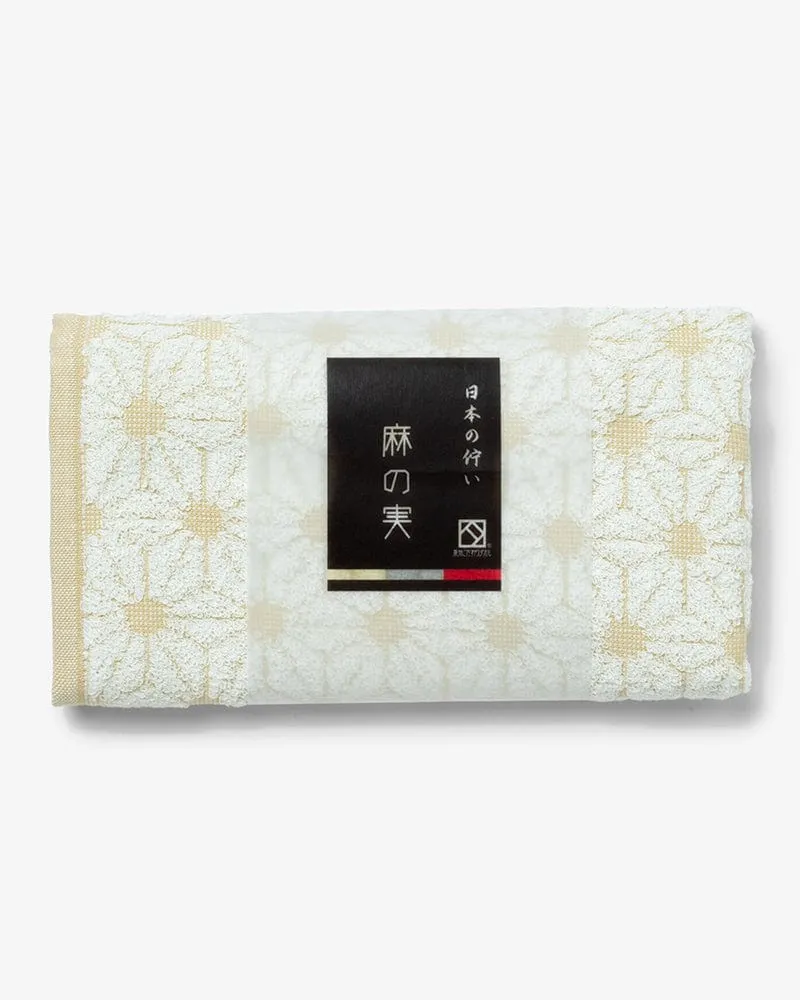 Fukuroya Face Towel, Light Tan Asanoha