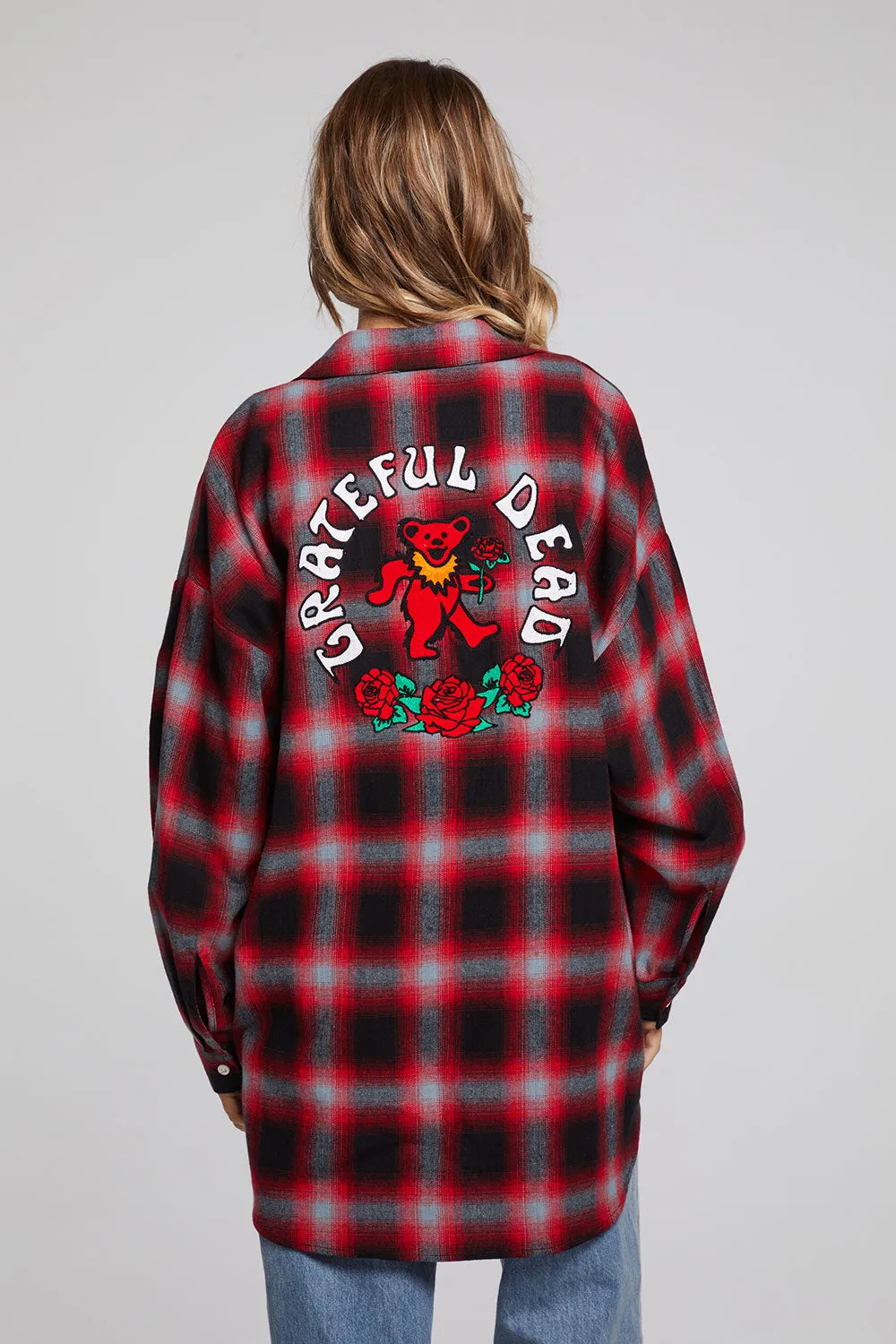 Grateful Dead Dancing Bear Button Down Flannel