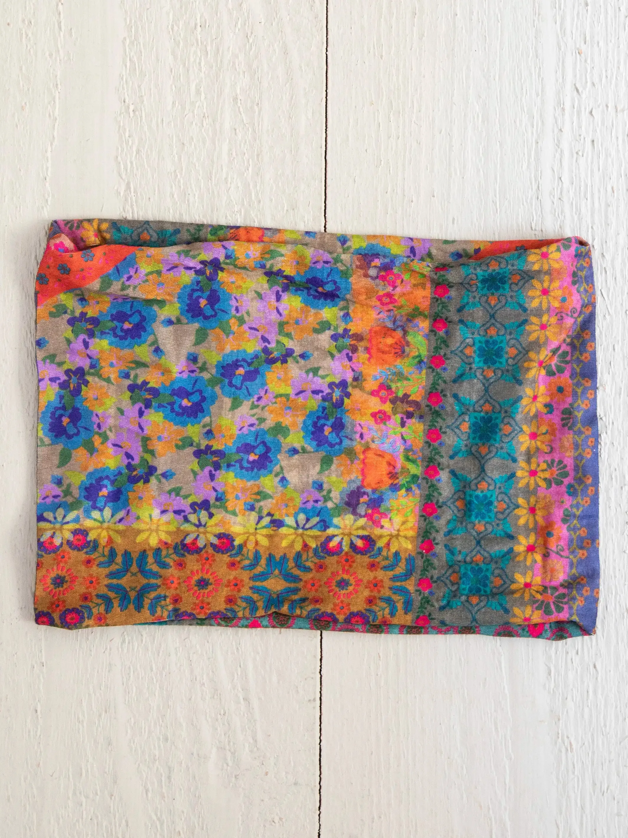 Half Boho Bandeau® Headband - Folk Flower Patchwork