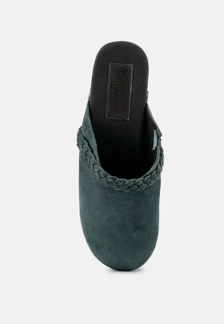 INCA Grey Fine Suede Leather Clogs