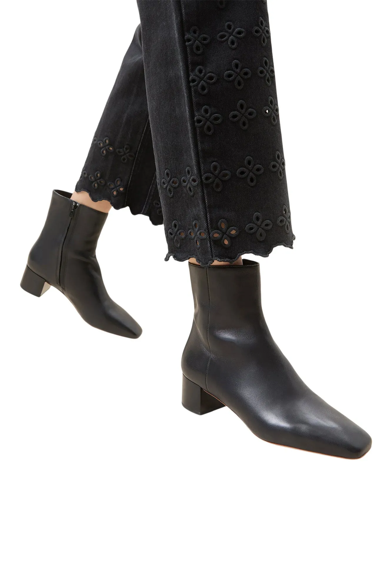 Loeffler Randall Ginny Square Toe Boot in Black