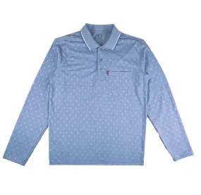 Long Sleeved Mini-Rhombus Designer Polo