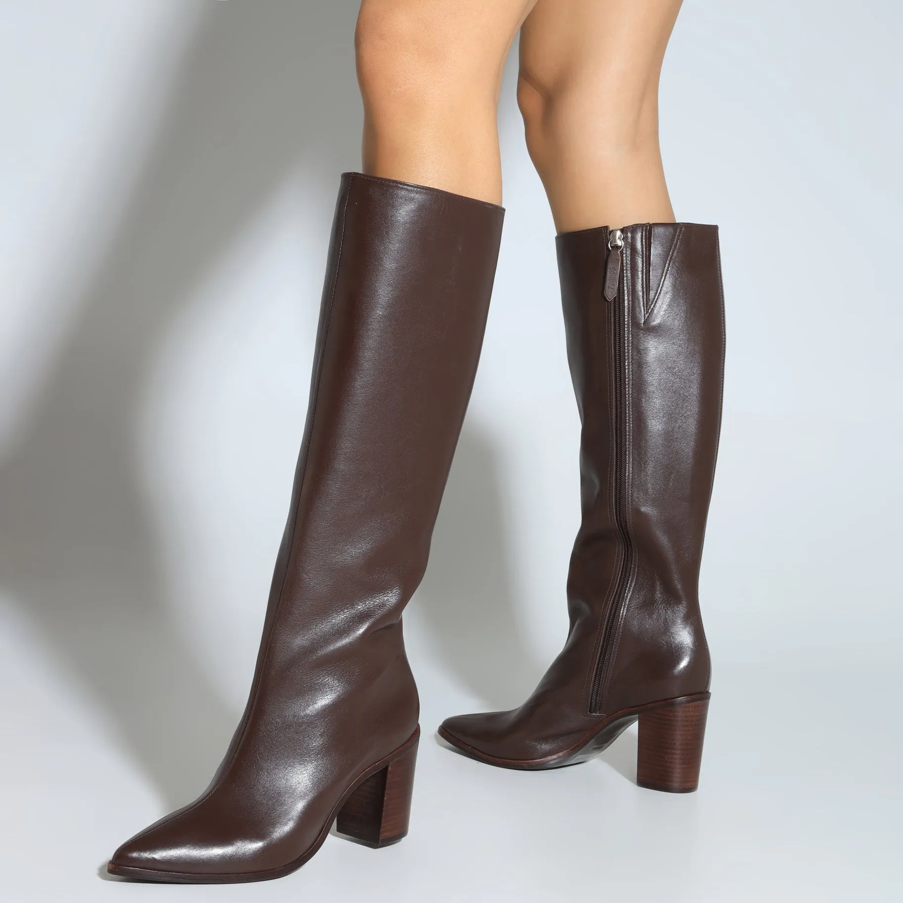 Magali Up Block Leather Boot