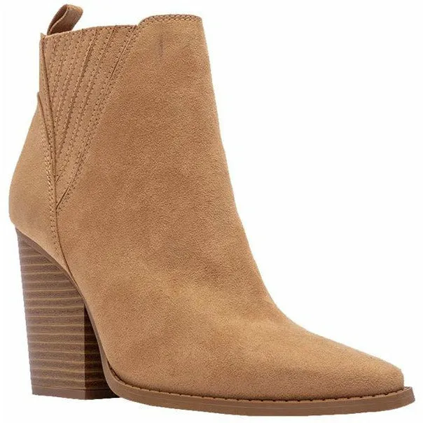 Qupid Pointy Toe Suede PU Booties