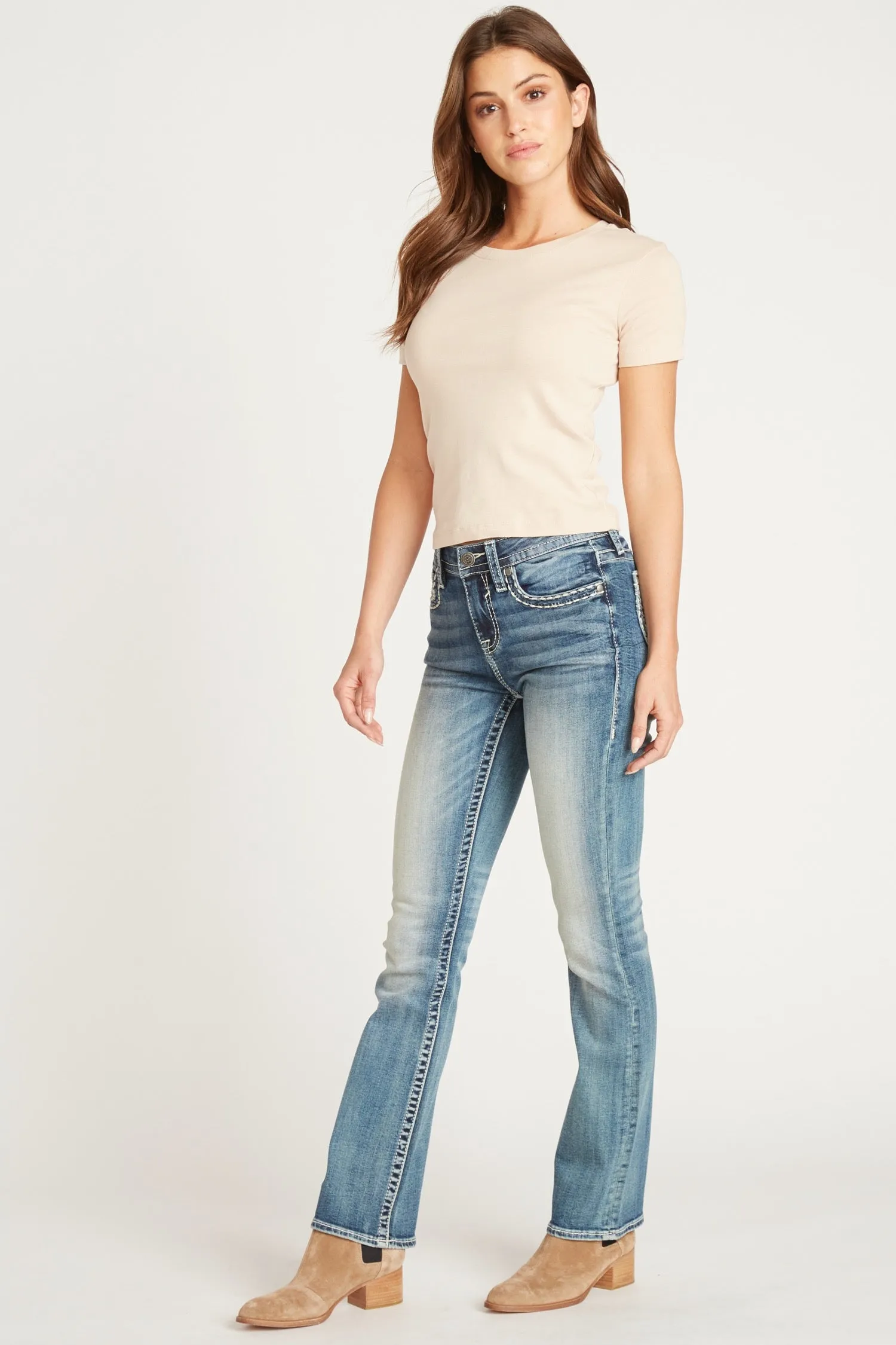 STELLA V STITCH BOOT CUT - MEDIUM WASH