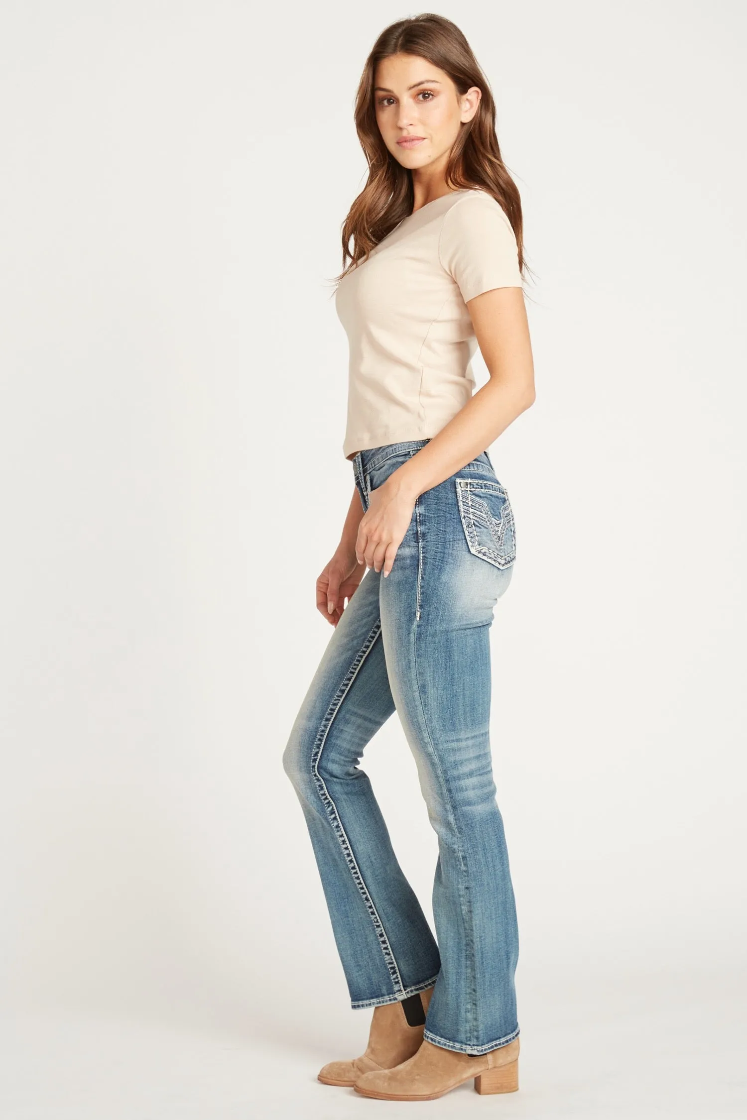 STELLA V STITCH BOOT CUT - MEDIUM WASH