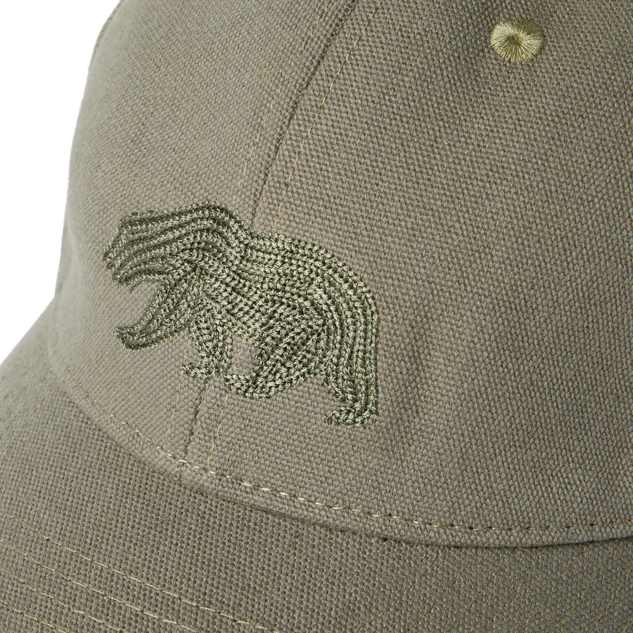 The Canvas Cap in Olive Embroidered Bear