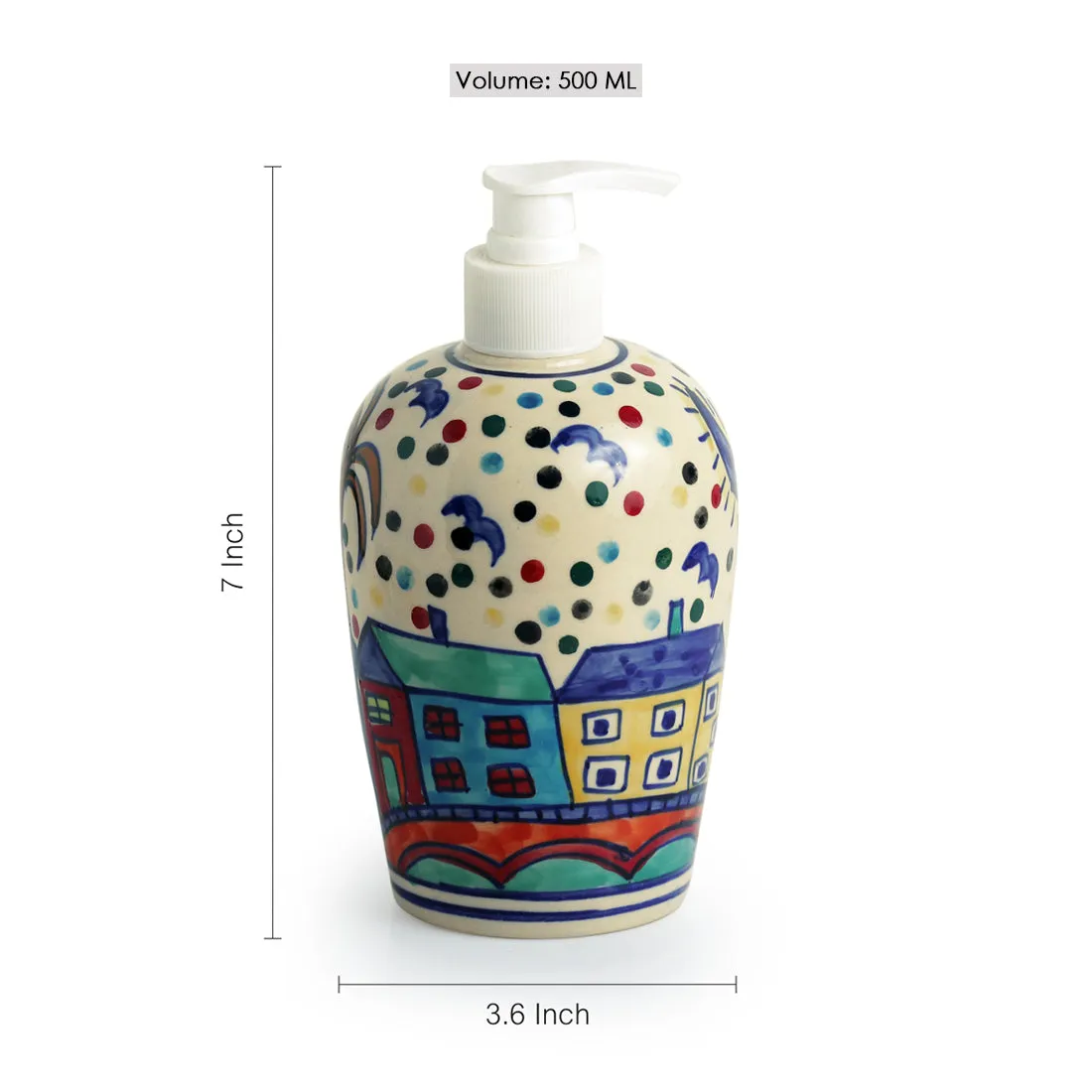 'The Hut Essentials' Handpainted Ceramic Bathroom Accessory (Set Of 3)