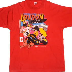 VINTAGE 68TH LOUDON CLASSIC MOTORCYCLE  RACING TEE SHIRT 1991 2XL MADE USA