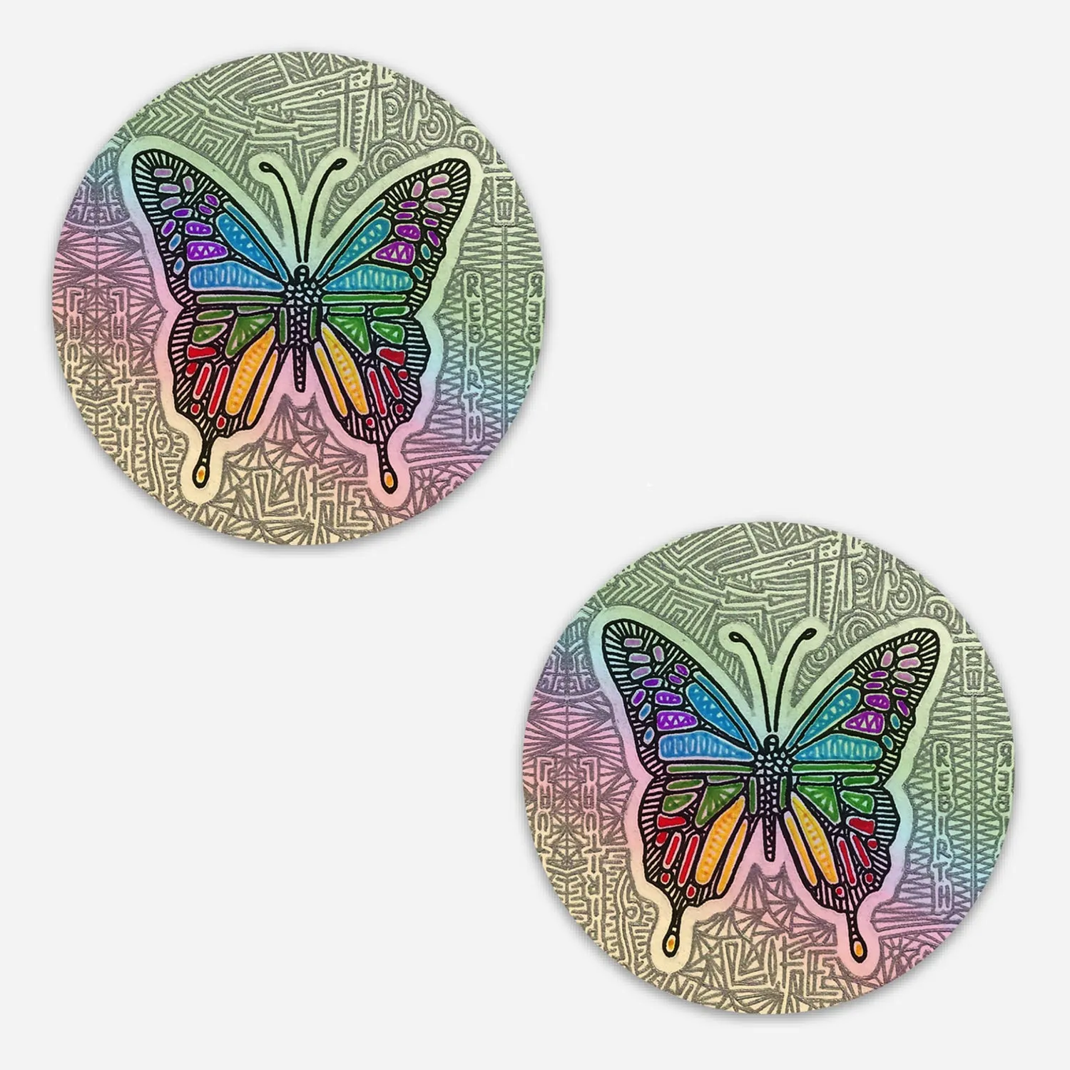 Vinyl Stickers (Holographic) - Butterfly & Hummingbird