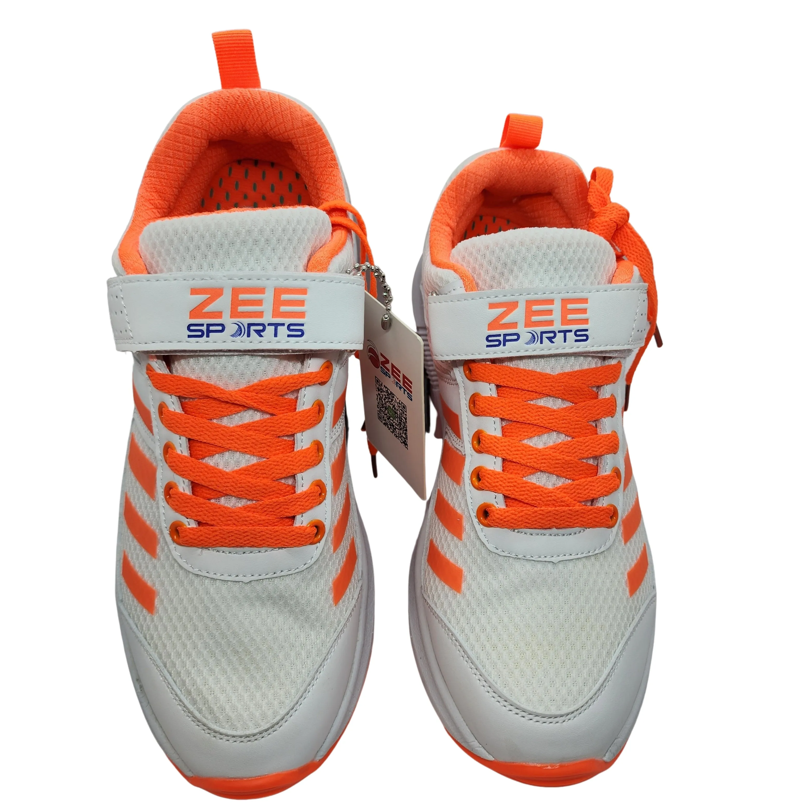 Zee Sports Cricket Shoes Rubber Spike Allrounder Mid Height With An Extra Non Slip Gel in-sole, Orange Color