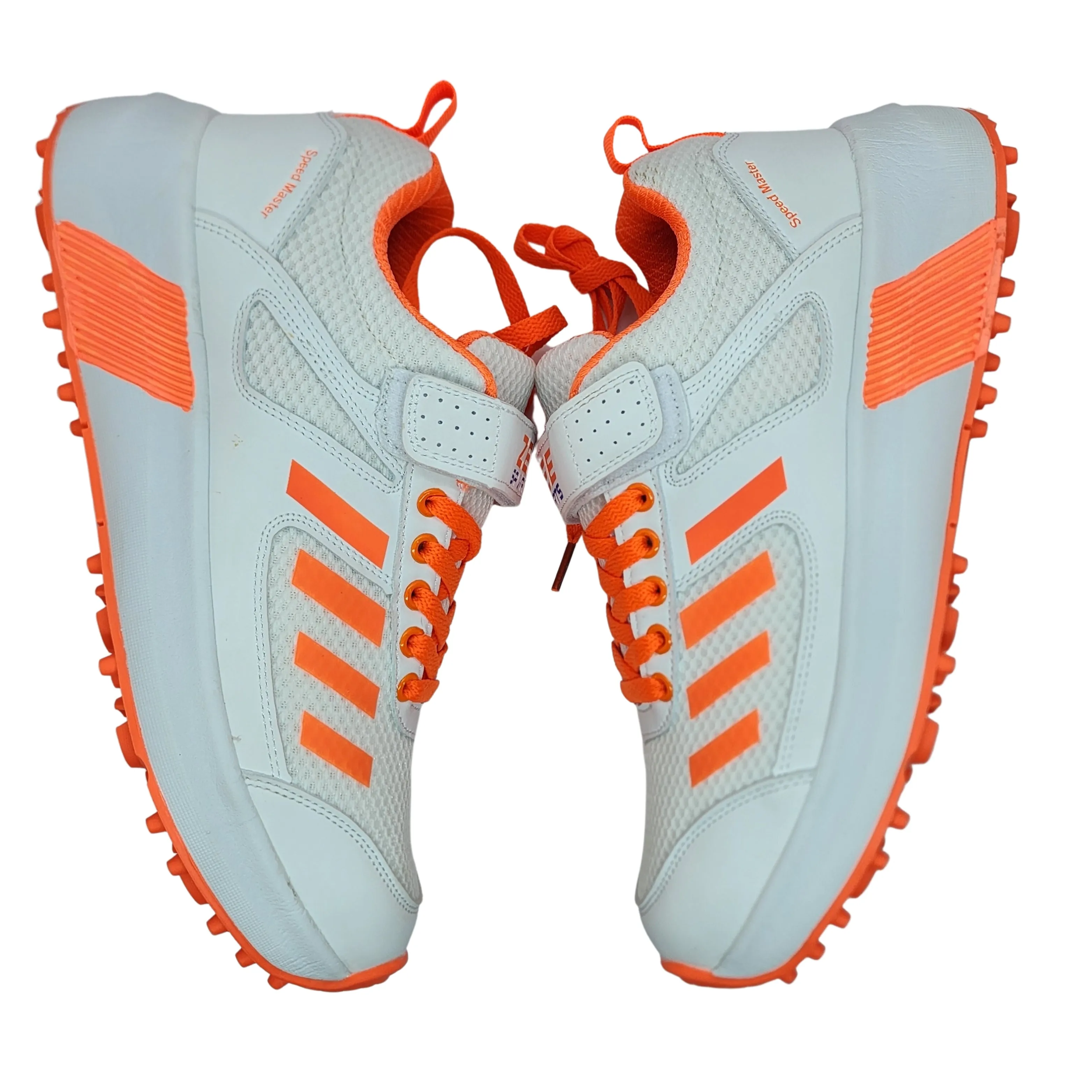 Zee Sports Cricket Shoes Rubber Spike Allrounder Mid Height With An Extra Non Slip Gel in-sole, Orange Color