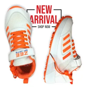 Zee Sports Cricket Shoes Rubber Spike Allrounder Mid Height With An Extra Non Slip Gel in-sole, Orange Color